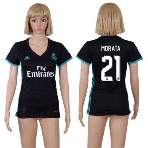 Women's Real Madrid #21 Morata Away Soccer Club Jersey
